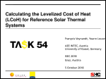 Calculating the Levelized Cost of Heat (LCoH) for Reference Solar Thermal Systems
